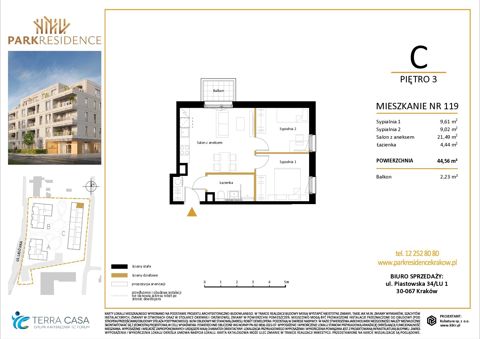 Plan 3 pok. 45m²