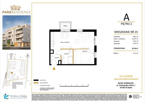 Plan 2 pok. 43m²