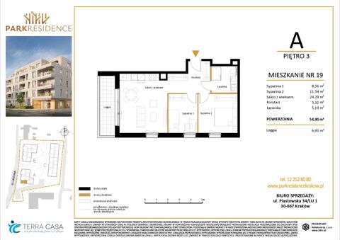 Plan 3 pok. 55m²