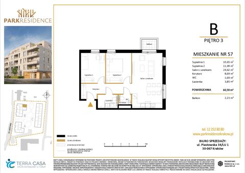 Plan 3 pok. 61m²