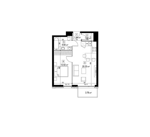 Plan 2 pok. 40m²