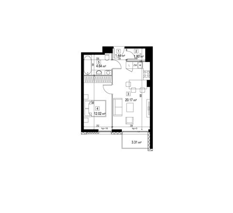 Plan 2 pok. 40m²