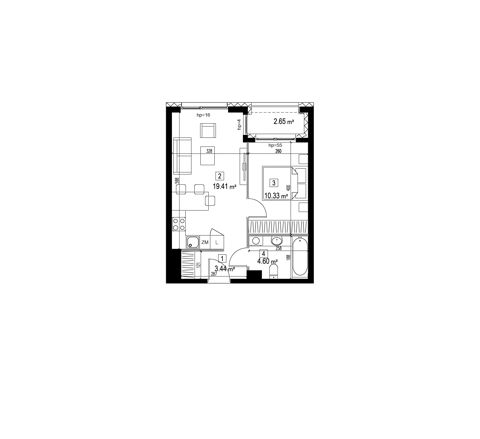 Plan 2 pok. 38m²