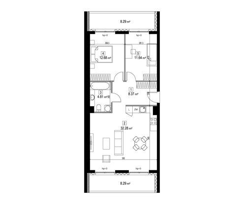 Plan 3 pok. 70m²