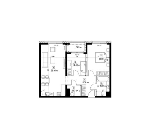 Plan 3 pok. 63m²