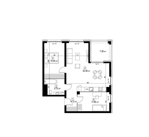 Plan 3 pok. 68m²