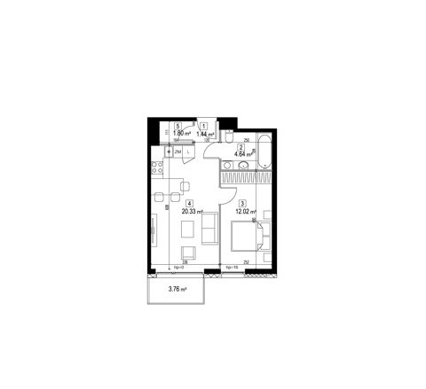 Plan 2 pok. 40m²