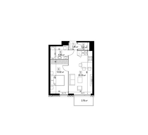 Plan 2 pok. 40m²