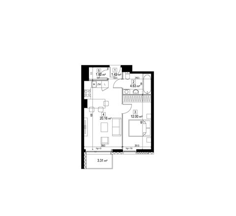 Plan 2 pok. 40m²