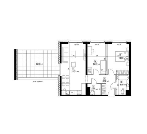 Plan 3 pok. 66m²