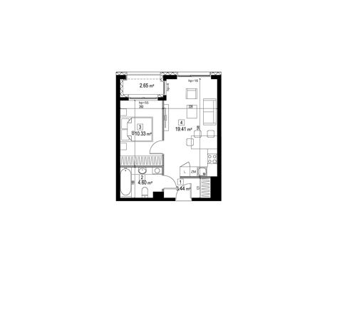 Plan 2 pok. 38m²