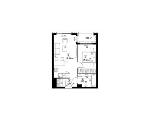 Plan 2 pok. 38m²