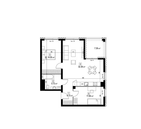 Plan 3 pok. 68m²