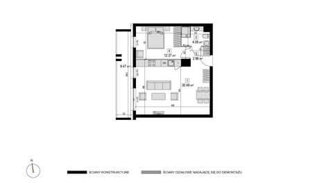 Plan 2 pok. 50m²
