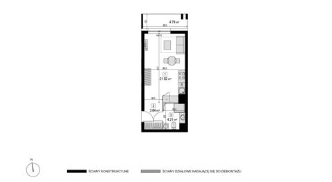 Plan 1 pok. 30m²