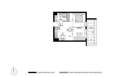 Plan 1 pok. 37m²