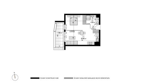 Plan 1 pok. 37m²