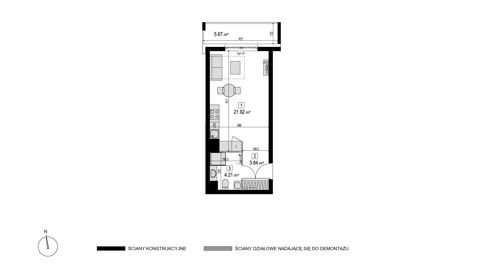Plan 1 pok. 30m²