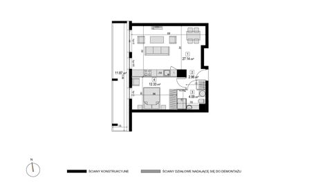 Plan 2 pok. 46m²