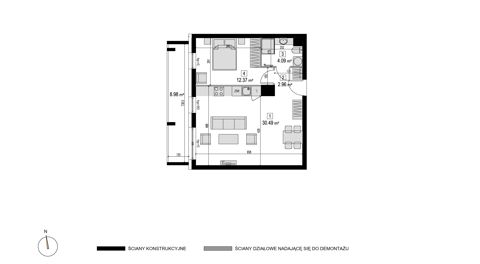 Plan 2 pok. 50m²
