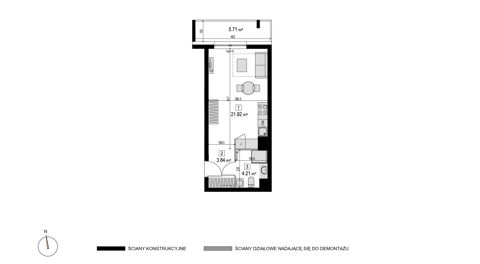 Plan 1 pok. 30m²