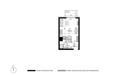Plan 1 pok. 26m²