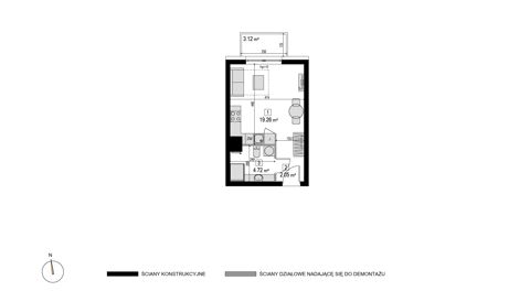 Plan 1 pok. 26m²
