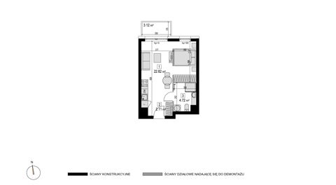 Plan 1 pok. 29m²