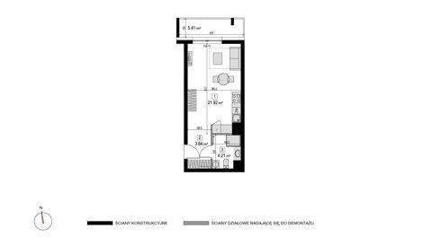 Plan 1 pok. 30m²