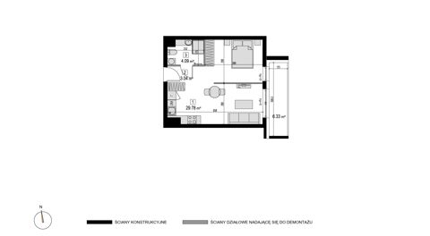 Plan 1 pok. 37m²