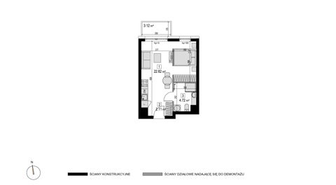 Plan 1 pok. 29m²