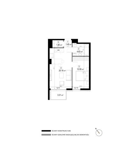 Plan 2 pok. 40m²