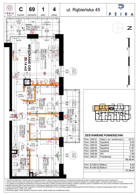 Plan 4 pok. 70m²