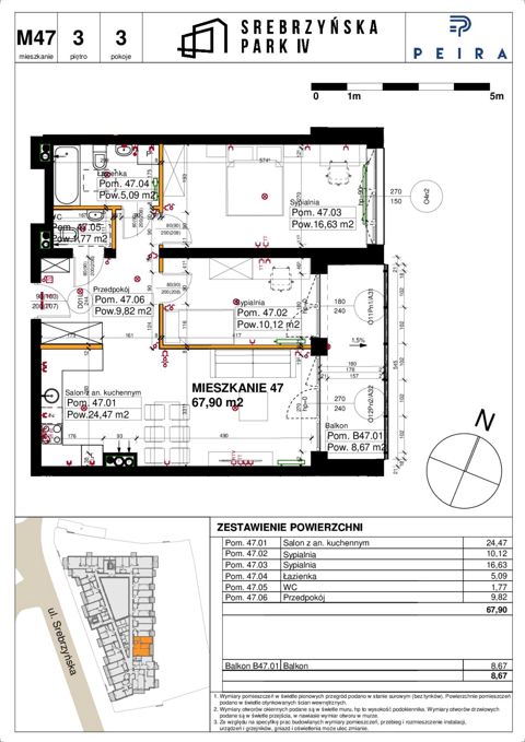 Plan 3 pok. 68m²