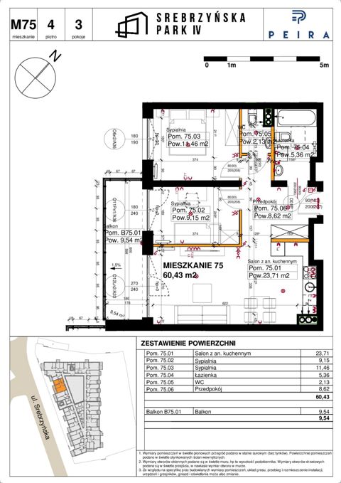 Plan 3 pok. 60m²