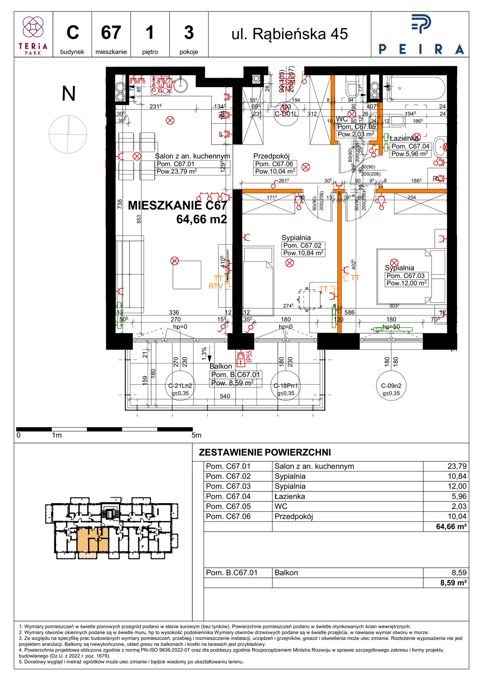 Plan 3 pok. 65m²
