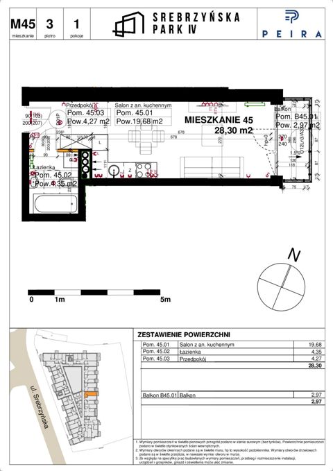 Plan 1 pok. 28m²