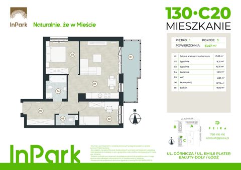 Plan 3 pok. 61m²