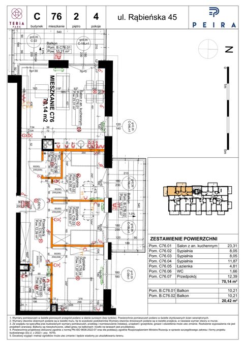 Plan 4 pok. 70m²