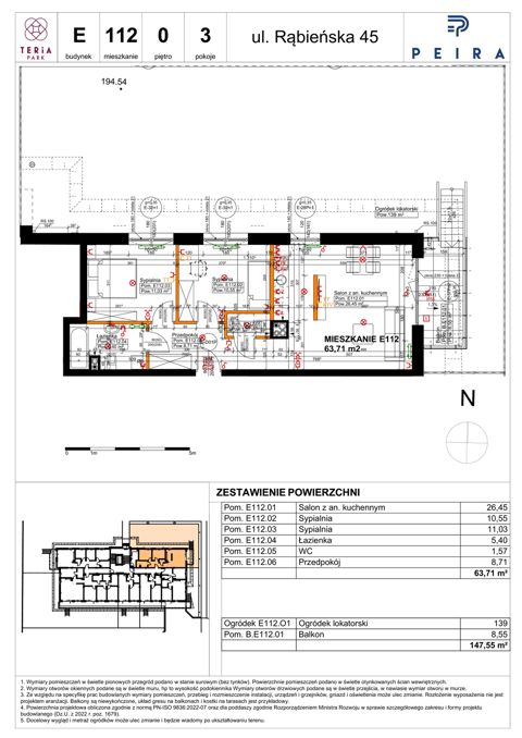 Plan 3 pok. 64m²