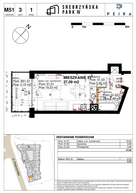 Plan 1 pok. 27m²