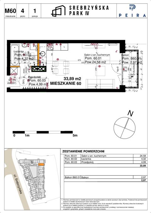 Plan 1 pok. 34m²