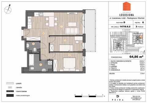 Plan 3 pok. 65m²