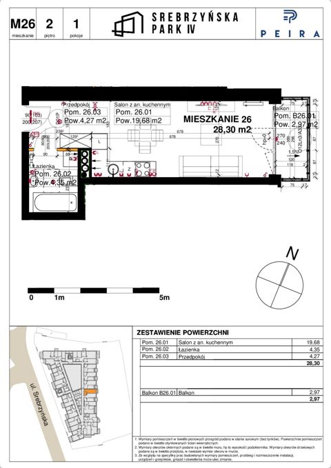Plan 1 pok. 28m²