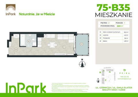 Plan 1 pok. 28m²