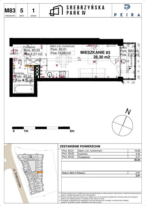 Plan 1 pok. 28m²