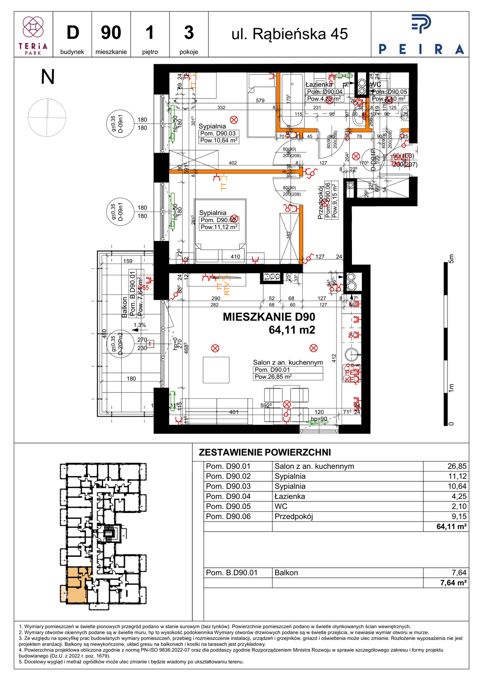 Plan 3 pok. 64m²