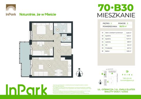 Plan 3 pok. 60m²