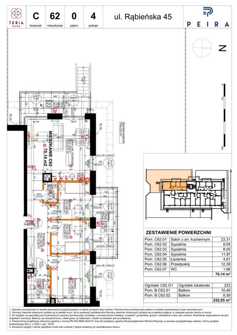 Plan 4 pok. 70m²