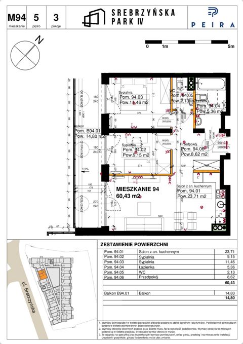 Plan 3 pok. 60m²